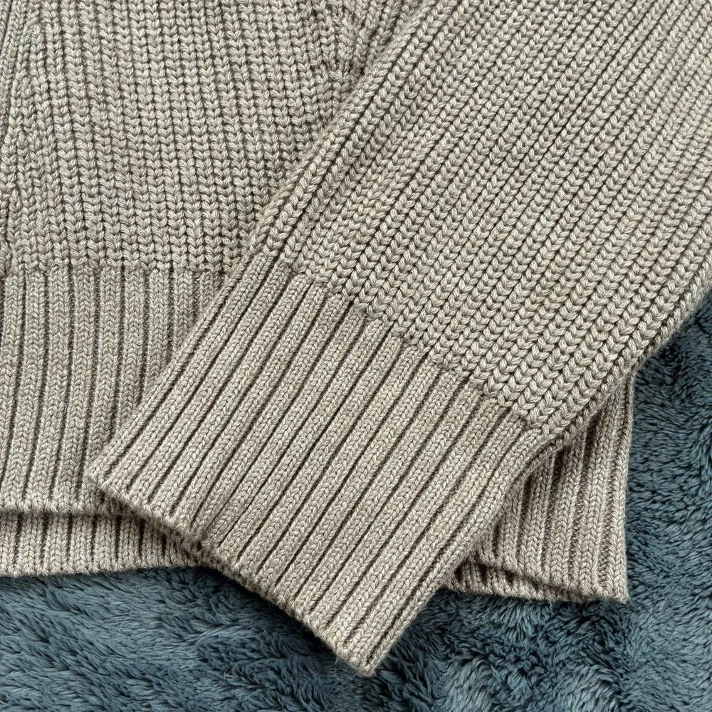 Mod Ref Quality Chunky Cropped Shrug Sweater Open Cardigan Neutral Basic Sz S